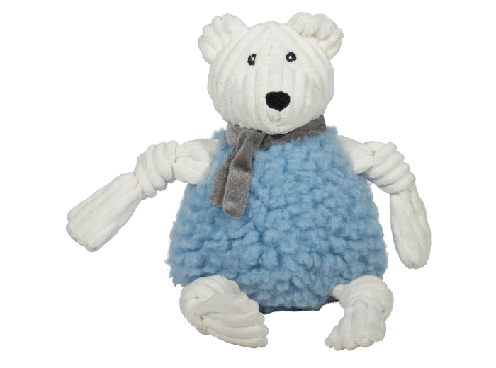 Durable Plush & Squeaky FlufferKnottie™ Whitney Polar Bear Small