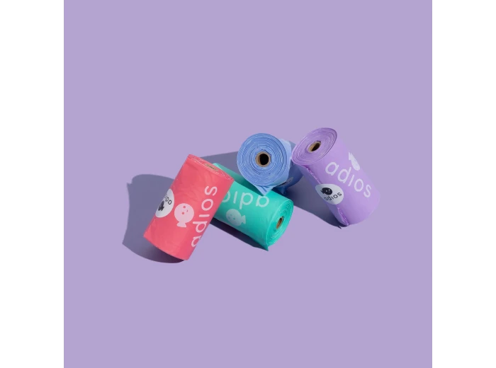 Compostable Dog Poo Bags - 8 Rolls in Rainbow (120 Bags)