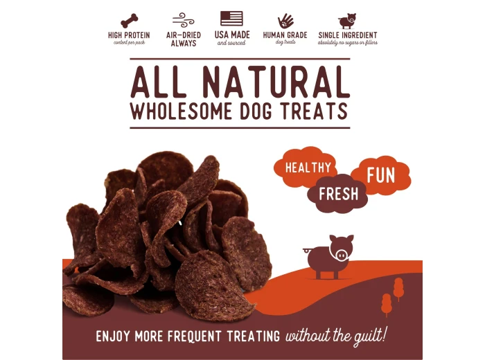 Single Ingredient Pork Chips for Dogs 8oz