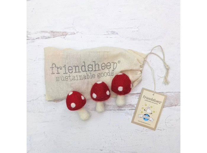 Red Amanita Mushrooms Eco Toys/Fresheners - Set of 3 FREE