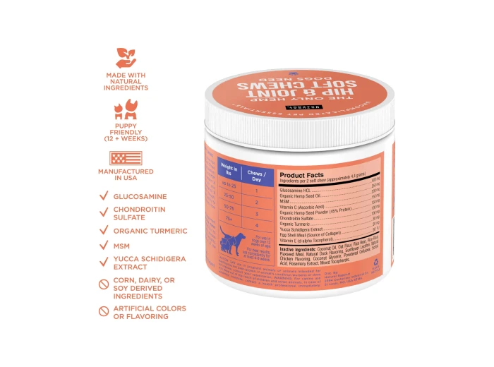 The Only Hemp Hip & Joint Soft Chews Dogs Need 12 count pouch