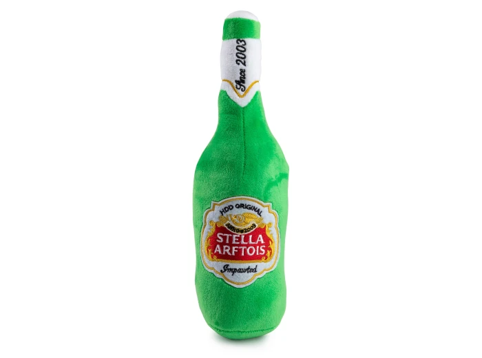 Stella Arftois Beer Bottle Squeaker Dog Toy