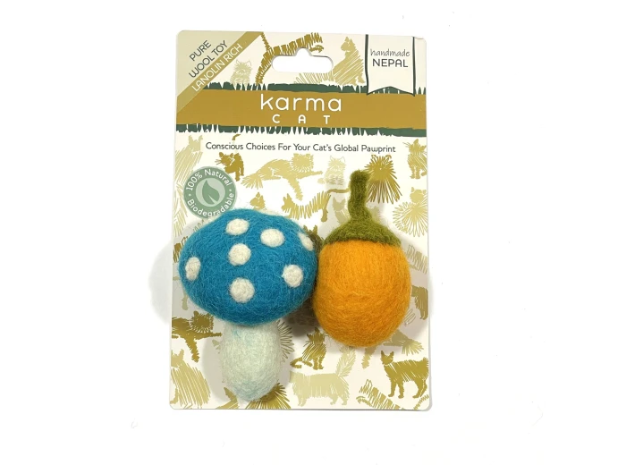 Cat Toy, Pack 2, Mushroom & Acorn