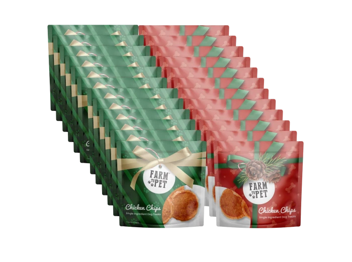 Holiday Dog Treat Snack Pack Bundles (24) 24 Individual Holiday Chicken Snack Packs